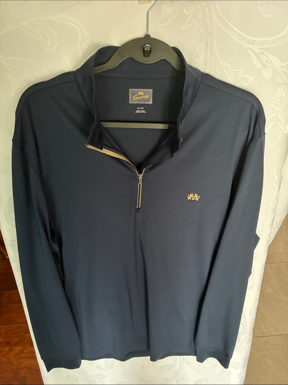 Tourney  Men's Navy Quarter-Zip Casual Shirt